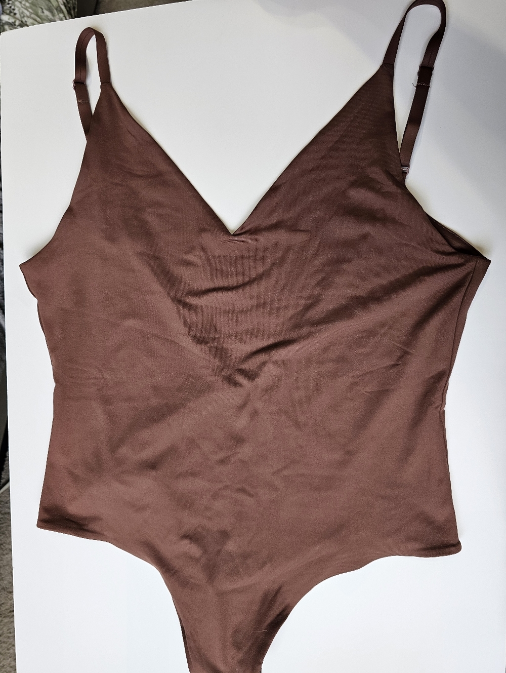 Women’s Chocolate Brown V-Neck Bodysuit - Classic Camisole Style